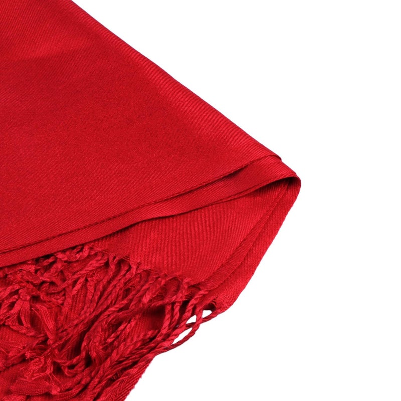 TZ Promise Women's Pashmina Shawls and Wraps for Evening Dress Soft Wedding Bridal Winter Warm Long Large Scarves (Red) - Image 3